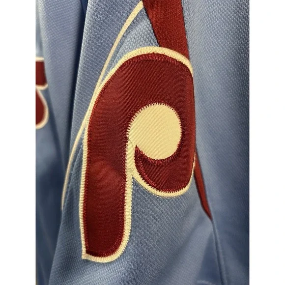 Majestic Philadelphia Phillies Mike Schmidt Cooperstown Collection Jersey Sz L - Picture 2 of 11
